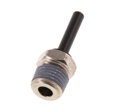 3/16'' x 1/4'' NPT Plug-in Fitting with Male Threads Brass/PBT NBR [2 Pieces]