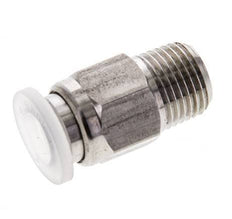6mm x R1/8'' Push-in Fitting with Male Threads Stainless Steel/PA EPDM/PTFE