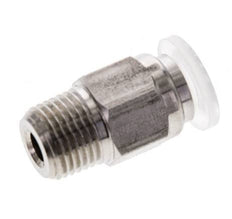 6mm x R1/8'' Push-in Fitting with Male Threads Stainless Steel/PA EPDM/PTFE