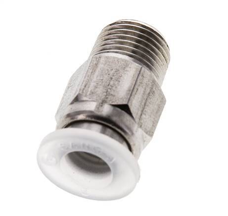 6mm x R1/8'' Push-in Fitting with Male Threads Stainless Steel/PA EPDM/PTFE