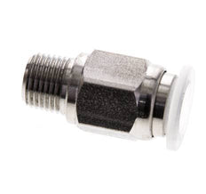 8mm x R1/8'' Push-in Fitting with Male Threads Stainless Steel/PA EPDM/PTFE