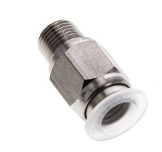 8mm x R1/8'' Push-in Fitting with Male Threads Stainless Steel/PA EPDM/PTFE
