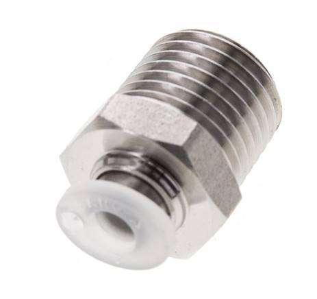 4mm x R1/4'' Push-in Fitting with Male Threads Stainless Steel/PA EPDM/PTFE