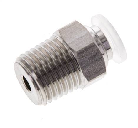 6mm x R1/4'' Push-in Fitting with Male Threads Stainless Steel/PA EPDM/PTFE