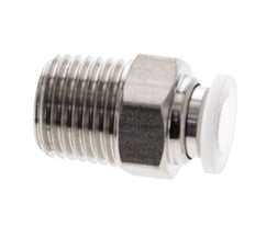 6mm x R1/4'' Push-in Fitting with Male Threads Stainless Steel/PA EPDM/PTFE