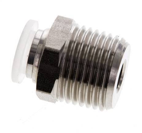 10mm x R1/2'' Push-in Fitting with Male Threads Stainless Steel/PA EPDM/PTFE