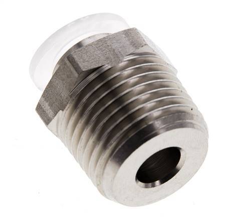 10mm x R1/2'' Push-in Fitting with Male Threads Stainless Steel/PA EPDM/PTFE