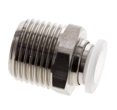 10mm x R1/2'' Push-in Fitting with Male Threads Stainless Steel/PA EPDM/PTFE