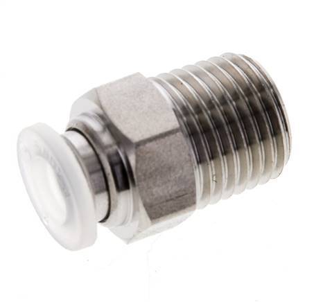 12mm x R1/2'' Push-in Fitting with Male Threads Stainless Steel/PA EPDM/PTFE