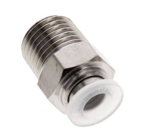 12mm x R1/2'' Push-in Fitting with Male Threads Stainless Steel/PA EPDM/PTFE