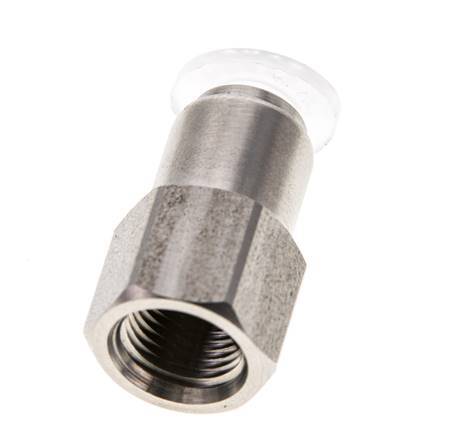 6mm x G1/8'' Push-in Fitting with Female Threads Stainless Steel/PA EPDM/PTFE