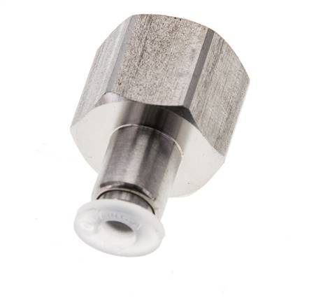 4mm x G1/4'' Push-in Fitting with Female Threads Stainless Steel/PA EPDM/PTFE