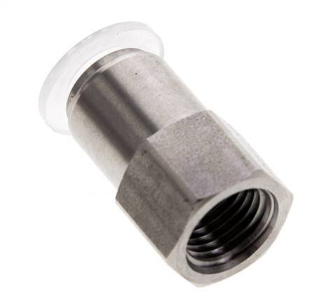 10mm x G1/4'' Push-in Fitting with Female Threads Stainless Steel/PA EPDM/PTFE