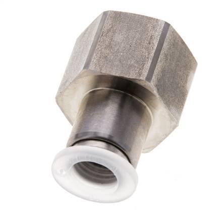 10mm x G1/2'' Push-in Fitting with Female Threads Stainless Steel/PA EPDM/PTFE