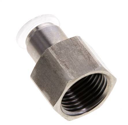 10mm x G1/2'' Push-in Fitting with Female Threads Stainless Steel/PA EPDM/PTFE