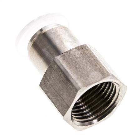 12mm x G1/2'' Push-in Fitting with Female Threads Stainless Steel/PA EPDM/PTFE
