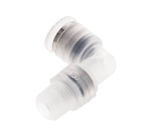 6mm x R1/8'' 90deg Elbow Push-in Fitting with Male Threads PA EPDM/PTFE Rotatable