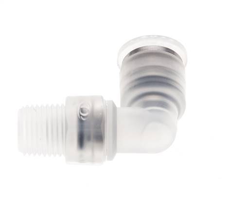 6mm x R1/8'' 90deg Elbow Push-in Fitting with Male Threads PA EPDM/PTFE Rotatable