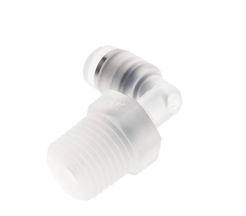 4mm x R1/4'' 90deg Elbow Push-in Fitting with Male Threads PA EPDM/PTFE Rotatable