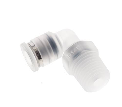 6mm x R1/4'' 90deg Elbow Push-in Fitting with Male Threads PA EPDM/PTFE Rotatable