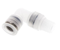 10mm x R1/4'' 90deg Elbow Push-in Fitting with Male Threads PA EPDM/PTFE Rotatable