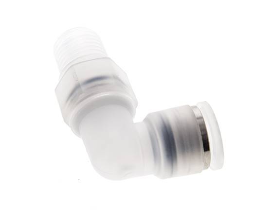 10mm x R1/4'' 90deg Elbow Push-in Fitting with Male Threads PA EPDM/PTFE Rotatable