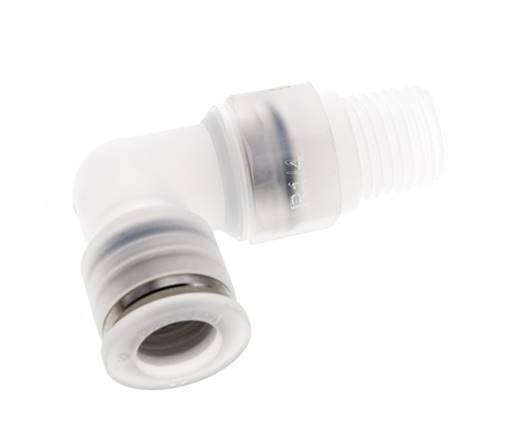 10mm x R1/4'' 90deg Elbow Push-in Fitting with Male Threads PA EPDM/PTFE Rotatable