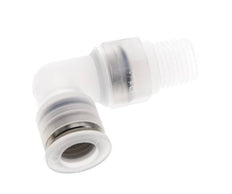 10mm x R1/4'' 90deg Elbow Push-in Fitting with Male Threads PA EPDM/PTFE Rotatable