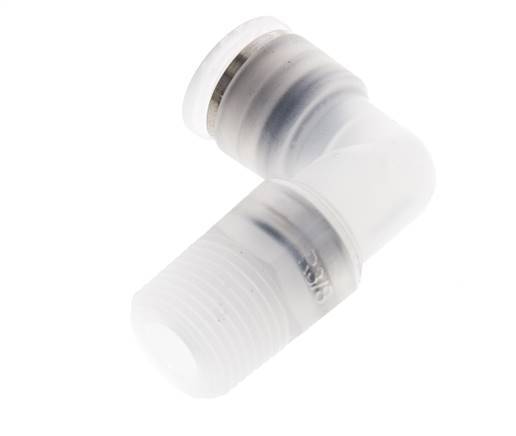 10mm x R3/8'' 90deg Elbow Push-in Fitting with Male Threads PA EPDM/PTFE Rotatable