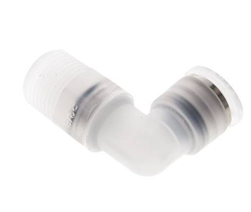 10mm x R3/8'' 90deg Elbow Push-in Fitting with Male Threads PA EPDM/PTFE Rotatable