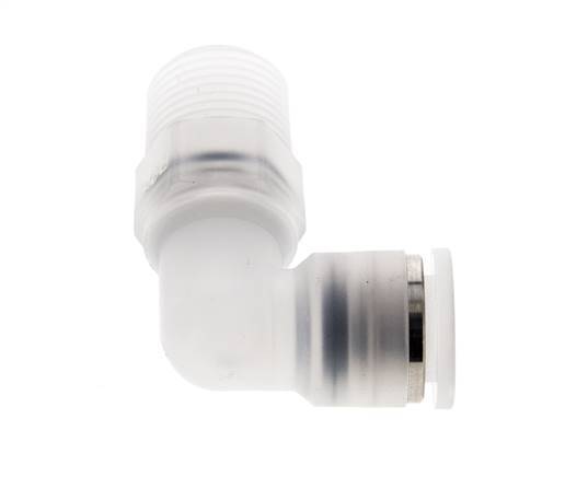 10mm x R3/8'' 90deg Elbow Push-in Fitting with Male Threads PA EPDM/PTFE Rotatable