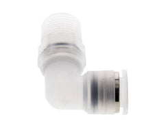 10mm x R3/8'' 90deg Elbow Push-in Fitting with Male Threads PA EPDM/PTFE Rotatable