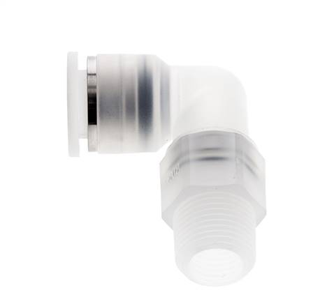 12mm x R3/8'' 90deg Elbow Push-in Fitting with Male Threads PA EPDM/PTFE Rotatable