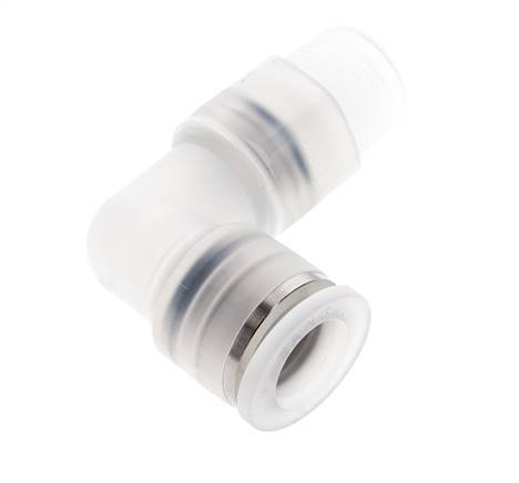 12mm x R3/8'' 90deg Elbow Push-in Fitting with Male Threads PA EPDM/PTFE Rotatable