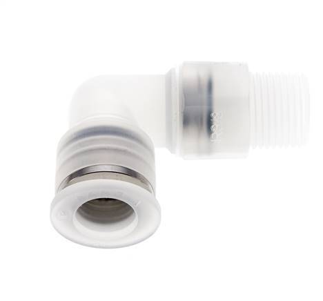 12mm x R3/8'' 90deg Elbow Push-in Fitting with Male Threads PA EPDM/PTFE Rotatable