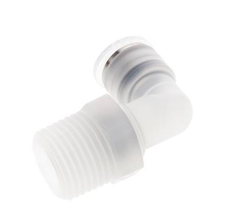 10mm x R1/2'' 90deg Elbow Push-in Fitting with Male Threads PA EPDM/PTFE Rotatable