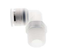 12mm x R1/2'' 90deg Elbow Push-in Fitting with Male Threads PA EPDM/PTFE Rotatable