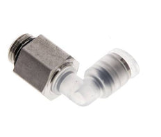 4mm x G1/8'' 90deg Elbow Push-in Fitting with Male Threads PA/Stainless Steel EPDM Rotatable