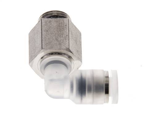 4mm x G1/8'' 90deg Elbow Push-in Fitting with Male Threads PA/Stainless Steel EPDM Rotatable