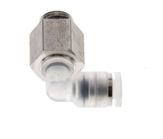 4mm x G1/8'' 90deg Elbow Push-in Fitting with Male Threads PA/Stainless Steel EPDM Rotatable