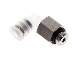 4mm x G1/8'' 90deg Elbow Push-in Fitting with Male Threads PA/Stainless Steel EPDM Rotatable