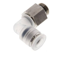 6mm x G1/8'' 90deg Elbow Push-in Fitting with Male Threads PA/Stainless Steel EPDM Rotatable