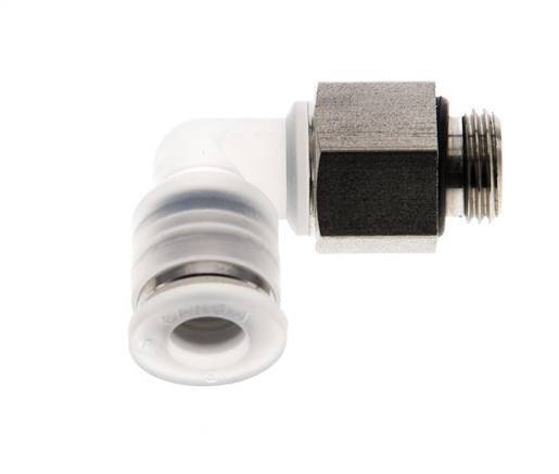 6mm x G1/8'' 90deg Elbow Push-in Fitting with Male Threads PA/Stainless Steel EPDM Rotatable
