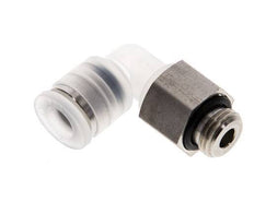 6mm x G1/8'' 90deg Elbow Push-in Fitting with Male Threads PA/Stainless Steel EPDM Rotatable