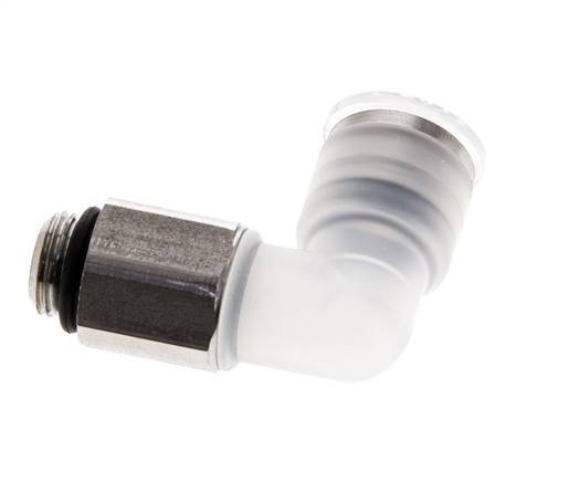 8mm x G1/8'' 90deg Elbow Push-in Fitting with Male Threads PA/Stainless Steel EPDM Rotatable