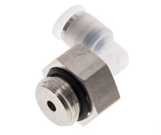 4mm x G1/4'' 90deg Elbow Push-in Fitting with Male Threads PA/Stainless Steel EPDM Rotatable