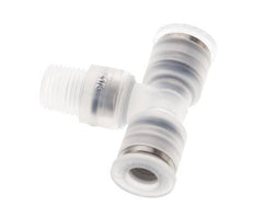 6mm x R1/8'' Inline Tee Push-in Fitting with Male Threads PA EPDM FDA Rotatable