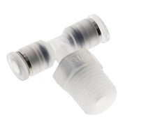 4mm x R1/4'' Inline Tee Push-in Fitting with Male Threads PA EPDM FDA Rotatable