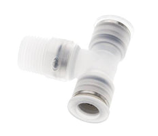 10mm x R3/8'' Inline Tee Push-in Fitting with Male Threads PA EPDM FDA Rotatable