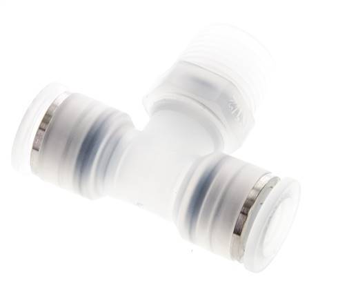 12mm x R1/2'' Inline Tee Push-in Fitting with Male Threads PA EPDM FDA Rotatable